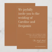 Minimalistisch Elegant Terracotta Rust Modern Wedd Kaart (Voorkant / Achterkant)