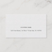 Minimalistisch Elegant Texture White Attorney in r Visitekaartje (Achterkant)