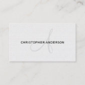 Minimalistisch Elegant Texture White Monogram Visitekaartje (Voorkant)