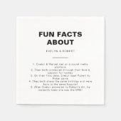 Minimalistisch Elegant Trivia Fun Facts Wedding Servet (Voorkant)
