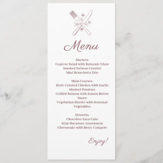 Minimalistisch Elegant Trouwmenu Menu