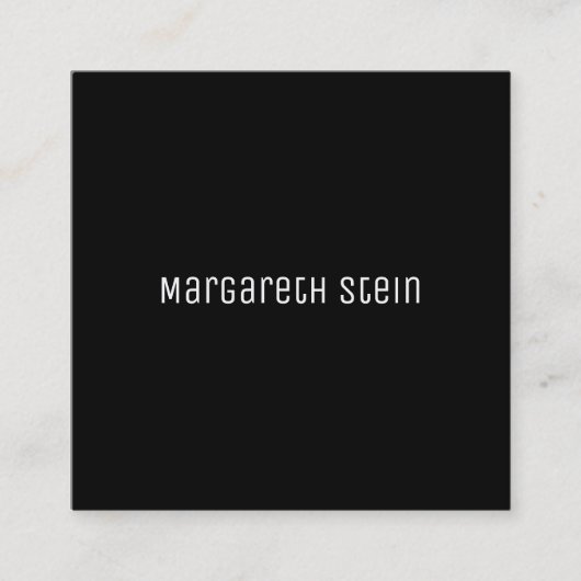 minimalistisch elegant unica one font style black vierkante visitekaartje (Voorkant)