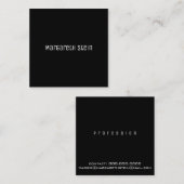 minimalistisch elegant unica one font style black vierkante visitekaartje (Voorkant / Achterkant)