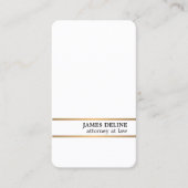 Minimalistisch Elegant White Copper Line Attorney Visitekaartje (Voorkant)