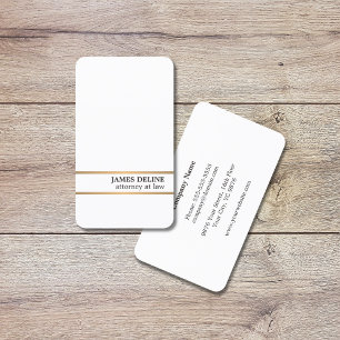 Minimalistisch Elegant White Copper Line Attorney Visitekaartje