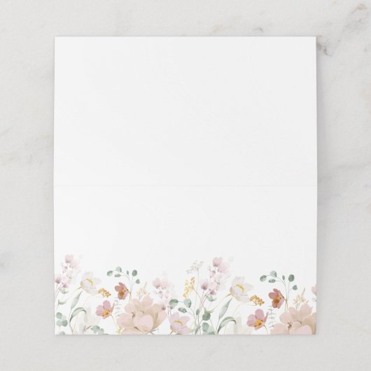 Minimalistisch Elegant Wildflowers Bruiloft (Buitenkant ongevouwen)