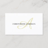 Minimalistisch Elegant Wit Consultant Monogram Visitekaartje (Voorkant)