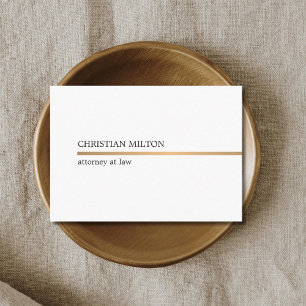 Minimalistisch Elegant Wit Faux Gold Line Advocaat Visitekaartje