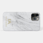 Minimalistisch Elegant Wit Marmer Monogram Case-Mate iPhone Case (Achterkant (horizontaal))