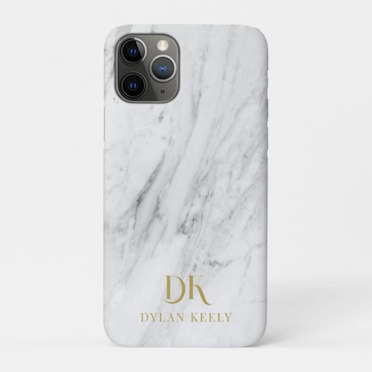 Minimalistisch Elegant Wit Marmer Monogram Case-Mate iPhone Case (Achterkant)