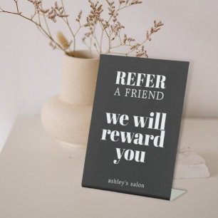 Minimalistisch Elegant Zwart Wit Salon voetstuk te Reclamebord Met Voetstuk