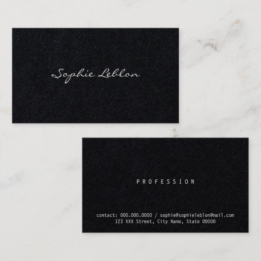 minimalistisch elegant zwart-wit visitekaartje (Voorkant / Achterkant)