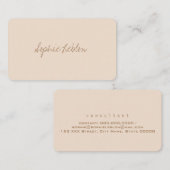 Minimalistisch elegante beige consultant visitekaartje (Voorkant / Achterkant)