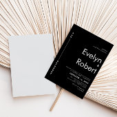 Minimalistisch ellegant formeel zwart huwelijk kaart