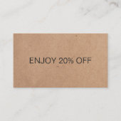 Minimalistisch ellegant Printed Kraft Coupon (Voorkant)