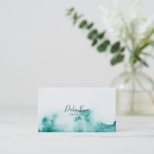 Minimalistisch en elegant visitekaartje waterverf (Staand voorkant)