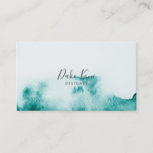Minimalistisch en elegant visitekaartje waterverf (Voorkant)