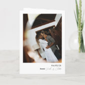 Minimalistisch en grafisch monogram huwelijk bedankkaart (Achterkant)