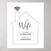 Minimalistisch en modern wifi-netwerkwachtwoord po poster (Voorkant)