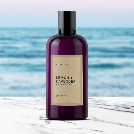 Minimalistisch etiket van geblust fijn kraft aan d