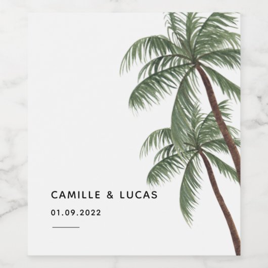 Minimalistisch etiket van Palm Trees (Enkel label)