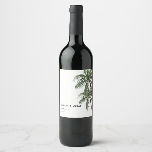 Minimalistisch etiket van Palm Trees (Voorkant)