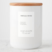Minimalistisch etiket van witte kaars (Voorkant)