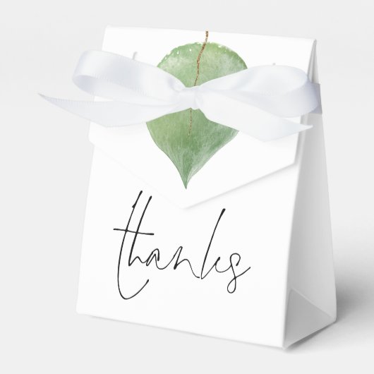 Minimalistisch eucalyptus blad Mr Mrs Names Datum Bedankdoosjes (Voorkant Zijde)