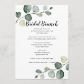 Minimalistisch Eucalyptus Bridal Brunch Menu (Voorkant)