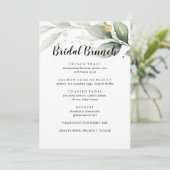 Minimalistisch Eucalyptus Floral Bridal Menu (Staand voorkant)