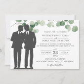 Minimalistisch Eucalyptus Greenery Gay Wedding Mr  Kaart (Voorkant)