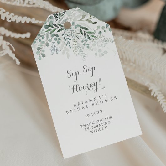 Minimalistisch Eucalyptus Sip Hooray Vrijgezellenf Cadeaulabel