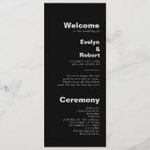 Minimalistisch eulegant formeel Black Wedding Prog Programma (Voorkant)