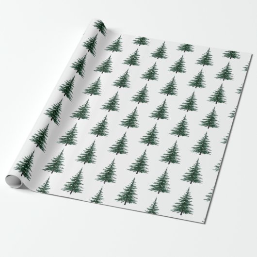 Minimalistisch Evergreen Tree Design Eenvoudige ha Cadeaupapier (Uitgerold)