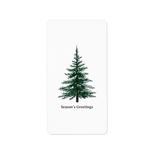 Minimalistisch Evergreen Tree Design Eenvoudige ha Etiket (Voorkant)