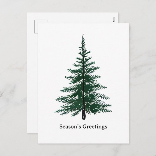 Minimalistisch Evergreen Tree Design Eenvoudige ha Feestdagenkaart (Voorkant / Achterkant)