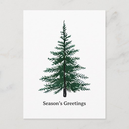 Minimalistisch Evergreen Tree Design Eenvoudige ha Feestdagenkaart (Voorkant)