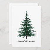 Minimalistisch Evergreen Tree Design Eenvoudige ha Feestdagenkaart (Voorkant / Achterkant)