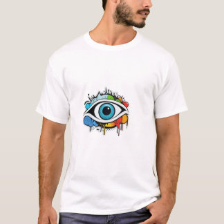Minimalistisch Evil Eye graffiti T-shirt ontwerp