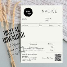 Minimalistisch factuurontvangstbewijs voor kleine 
