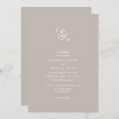 Minimalistisch Fair Neutral Monogram Weddenschap Kaart (Voorkant / Achterkant)