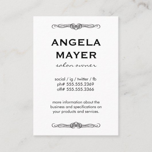 Minimalistisch Fancy element Visitekaartje (Voorkant)