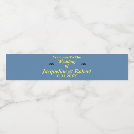 Minimalistisch Fancy Script bruiloft Waterfles Etiket (Enkel label)