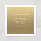 Minimalistisch Faux Gold Square Visitekaartje (Achterkant)
