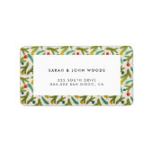 Minimalistisch feestelijk kerstpatroonadres etiket (Voorkant)