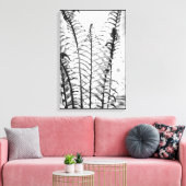 Minimalistisch fern Leaves Black en White Botanica Canvas Afdruk (Insitu (Woonkamer))