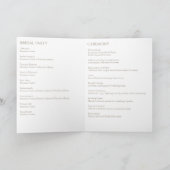 Minimalistisch floraal gevouwen bruiloft programma (Binnen)