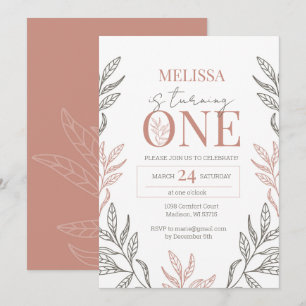 Minimalistisch Floral Boho Terracotta 1 september  Kaart