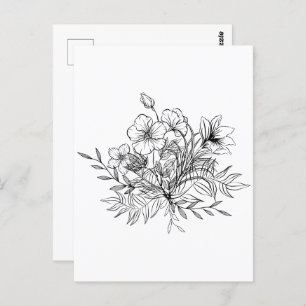 Minimalistisch Floral Bouquet Briefkaart