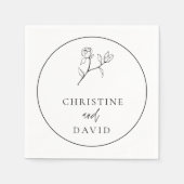 Minimalistisch Floral Elegant Wedding Servet (Voorkant)